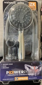 Waterpik Powerpulse Adjustable Shower Head 6 Sprays, XAU-643E, NEW SEALED - Picture 1 of 3