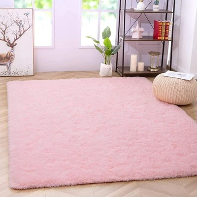 Fluffy Rug Ultra Soft Shaggy Carpet For Bedroom Living Room Big Area Rugs New [ - Image 1 of 4