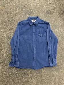 Flat Tail Shirting Button Up Shirt Blue Mens Large USA Outdoor Japanese Weave - Picture 1 of 4
