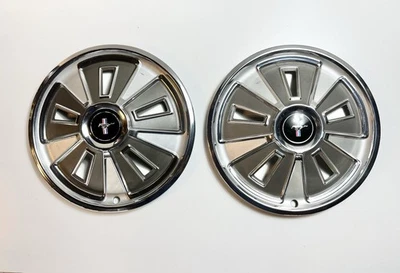 Ford Mustang 1964 1965 1966 14in Hubcaps Wheels Covers Original OEM Cleaned Pair - Image 1 of 4