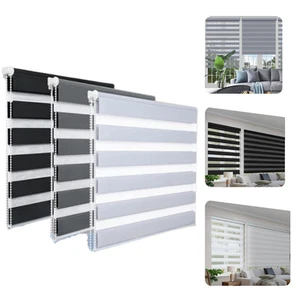 Day & Night ZEBRA Effect Easy Fit Light Filtering Window Roller BLINDS - Picture 1 of 26