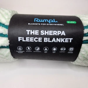 Rumpl Sherpa Fleece Blanket Forest Herringbone Throw 50" X 70" - Picture 1 of 3