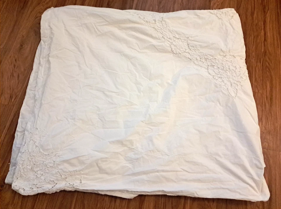 Edredón completo de encaje Madeira blanco recortes de algodón cierre de botones casa 87x80 Foto 1 de 4