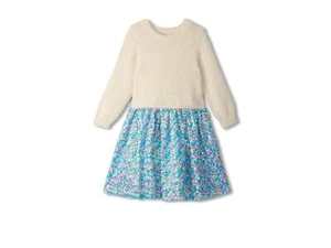 Hatley Girls' Cami Lace Fuzzy Mixed Sequin Skirt Dress Natural size 10y - Picture 1 of 2