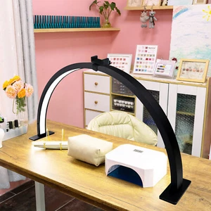 Half Moon Light w/Phone Holder 39W Nail Desk Lamp 29" Nail Lash Light Arch Light - Picture 1 of 11