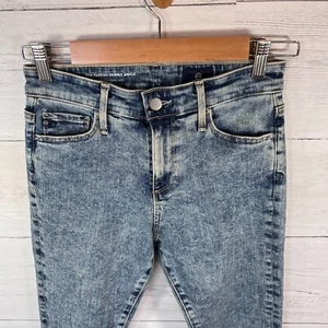 Pantalones de mezclilla AG Adriano Goldschmied talla 25R The Farrah ajustados al tobillo tiro alto lavado ácido - Imagen 1 de 14