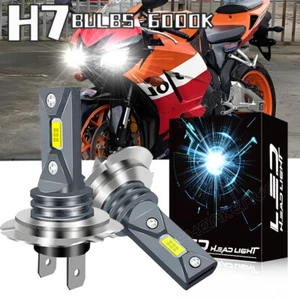 H7 For Honda CBR929RR 2000-2001 CBR954RR 2001-2003 LED Headlight Bulbs Kit 6000K - Picture 1 of 11