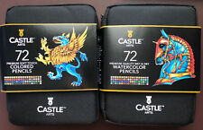 Castle Arts 72 Premium Wet & Dry Watercolor And Soft Touch Colored Pencils New