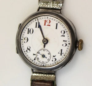 Rare WW1 CONCORD Switzerland Sterling Silver Trench Watch Needs Repair - Picture 1 of 5