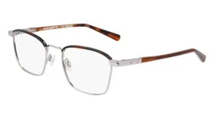 New SHINOLA by Flexon SH-23001 045 Silver & Mahogany Horn Eyeglasses 52/20/145 - Picture 1 of 4