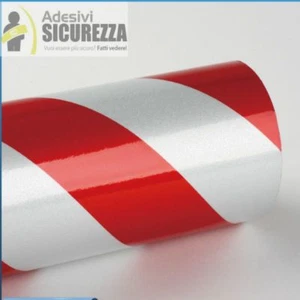 Reflektierende Rückseitige Klebefolie Scotchlite Rot/Weiß Größe 124cm x 100cm - Bild 1 von 4