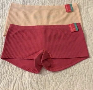 Mujer Niño Pantalones Cortos Ropa Interior Xhilaration Pequeño 2 Pares Rosa Melocotón Nuevo con Etiquetas - Imagen 1 de 6
