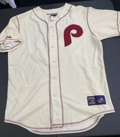 Vintage Majestic Philadelphia Phillies Mike Schmidt  Jersey Cooperstown L MLB Cover