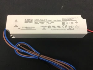 MW Mean Well 12V 5A 60W 100-240 V LPV-60-12 IP67 new in box - Picture 1 of 7