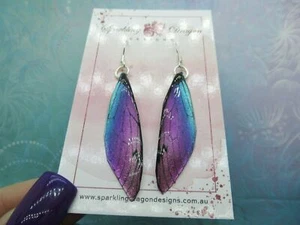 Pink Purple Blue Sparkle Dragonfly Fairy Fantasy Jewellery Butterfly Earrings - Picture 1 of 6