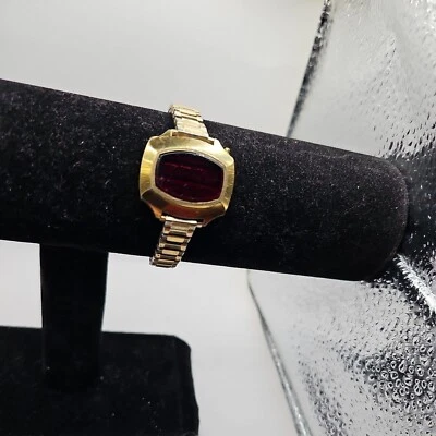 Raro orologio da polso donna Bulova Computron cinturino elastico Spidel vintage - Immagine 1 di 4