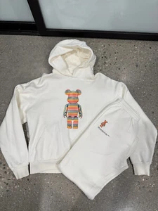 PANGAIA Hoodie Haroshi Bear Sz S Pants Sz XS Cotton White - Picture 1 of 12