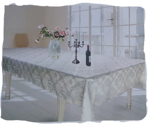 New White tablecloth for Shabbat&Yom Tov.Menorah israel Jewish Judaica 300X150cm - Picture 1 of 3