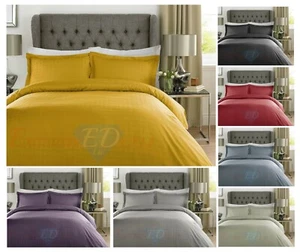400 Fäden Luxus Bettdecke Quilt Cover Bettwäsche Set - 100 % BAUMWOLLSATIN STREIFEN KARIERT - Bild 1 von 13