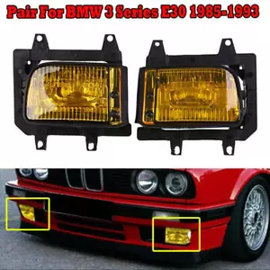 Pair Fog Light Cover Lower Bumper Lamp Front For BMW 325e 318i 325i 1982-1994 AS - Picture 1 of 6
