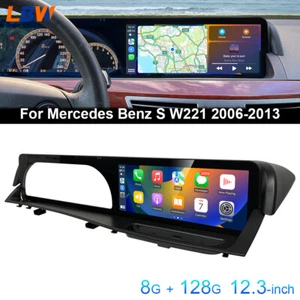 12.3'' Android Car GPS Head Unit Carplay 8+128G For Mercedes Benz S W221 2006-13 - Imagen 1 de 11
