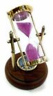 Brass Antique Sand Timer With Compass On Wooden Base Hourglasses Gift Decor Home