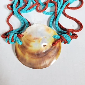 Vintage Retro Abalone Shell Rope Belt "Wrap" Statement Piece - Bild 1 von 5