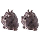  2 Count Purple Clay Hippo Incense Burner Office Waterfall Backflow Censer