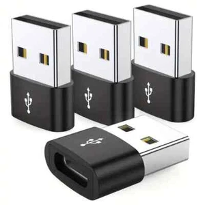 USB to USB C Adapter 3Pack,Type C Female to USB A Male Charger Cable Converter - Picture 1 of 14