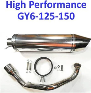 Amigo ZN150T-32A, ZN150T-7G, Scooter High Performance Exhaust - Chrome - Picture 1 of 1