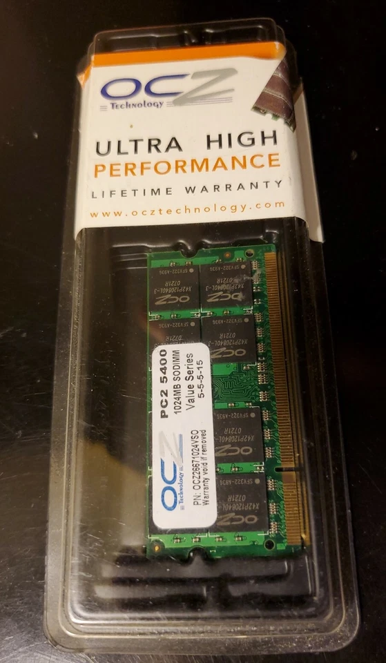 OCZ26672048VS0 GENUINE OCZ LAPTOP MEMORY 1GB DDR2 PC2 5400 - Image 1 of 1