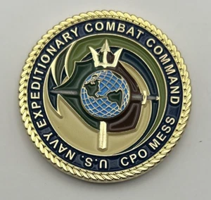 US Navy CPO Expeditionary Combat Command Chiefs Mess Challenge Coin - Bild 1 von 3