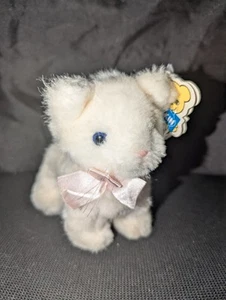NWT New Dakin White Kitty Cat Stuffed Plush 1986 6" Blue Eyes Vintage Standing - Picture 1 of 10