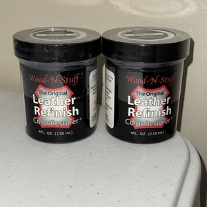 Wood-n-stuff Leather Refinish BLACK #103 Lot Of 2 Leather Die Color Restorer - Picture 1 of 3