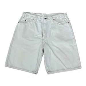 Levis 550 Relaxed Fit Jean Shorts Men Size 38 (36x10) White Denim Orange Tab USA - Picture 1 of 10