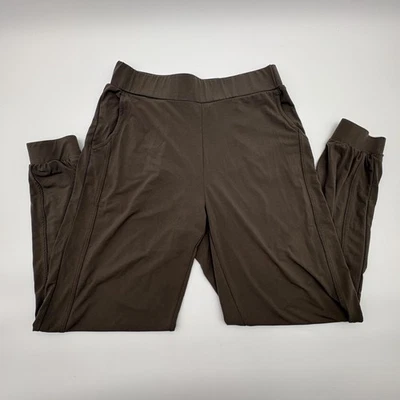 Lisa Rinna Collection Pants Womens XS Brown Joggers Elastic Waist Lounge Pockets - Image 1 of 4
