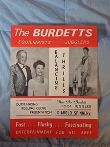 Vtg Dot & Sonny Burdette Advertising Press Handout Flyer Circus Performers - Picture 1 of 2