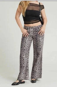 Pantalones de mezclilla PacSun 25 Casey Leopardo tiro bajo holgados pierna ancha estampado animal guepardo - Imagen 1 de 8
