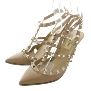 Valentino Garavani Rockstud Riemchenabsatz Sandalen Beige Damen EU:36,5 - Bild 1 von 5