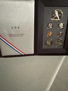 1992 U.S. Olympic 7 Coins Proof Prestige Set Complete with Original Box and COA - Picture 1 of 6