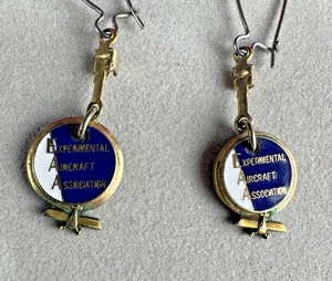 Pendientes colgantes de colección EAA Experimental Aircraft Assoc Oshkosh oro 10K años 70 - Imagen 1 de 6