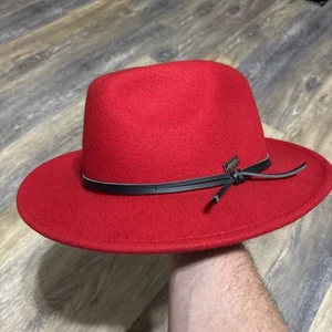 Bruno Capelo Tarik Collection Hat Medium Red/Black Band - Picture 1 of 10
