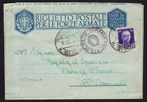 POSTA MILITARE 1943 Biglietto PA da PM 101 Sez.A a Potenza Picena (FMH) - Picture 1 of 1
