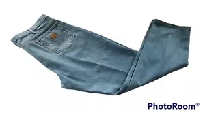 Carhartt B460 DVB Tradional Fit Denim Work Blue Jeans Mens Tag Size 40x32 Fast - Picture 1 of 10