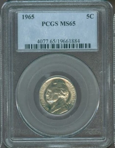 1965 Jefferson Nickel PCGS MS65 Quality - Picture 1 of 2