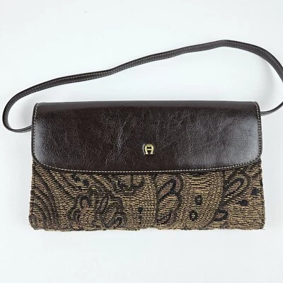 Etienne Aigner Paisley Alfombra Tapiz Bolso sin asas Cartera Cuero sintético  Foto 1 de 4