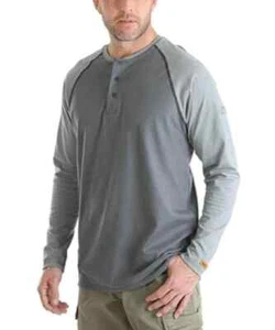 Wrangler FR161GY Mens flame resistant long sleeve Henley baseball shirt size XL - Picture 1 of 1