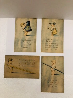 Vintage 4 Set Of Baby Boy Missing You 1 Cent Unused Post Cards USA - Image 1 of 4