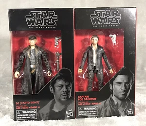 STAR WARS BLACK SERIES CAPTAIN POE DAMERON & DJ CANTO BIGHT ACTION FIGURES - Picture 1 of 5