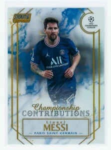 2021-22 Lionel Messi Topps Stadium Club Chrome Gold Refractor PSG Card 48/50 - Picture 1 of 3